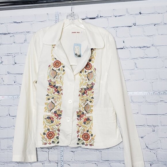 Johnny Was Embroidered Jacket NWT size Large detailed floral stitching boho fall - Picture 1 of 10